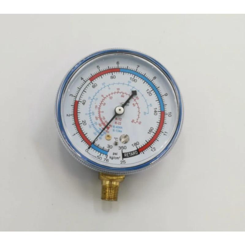 1/8" 70 мм синий манометр низкого давления для холодильного фреонового кондиционера R-12/R-22/R-502(Р-404А/Р-134а) 0-220/350Psi 0-15/25кг/см2