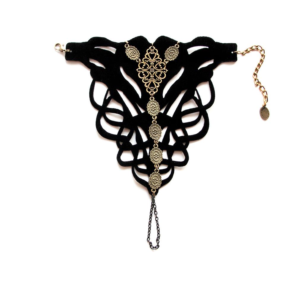 Gypsy Bohemian Bracelet Vintage Finger Chain Halloween Gothic Women's Ornament WS--