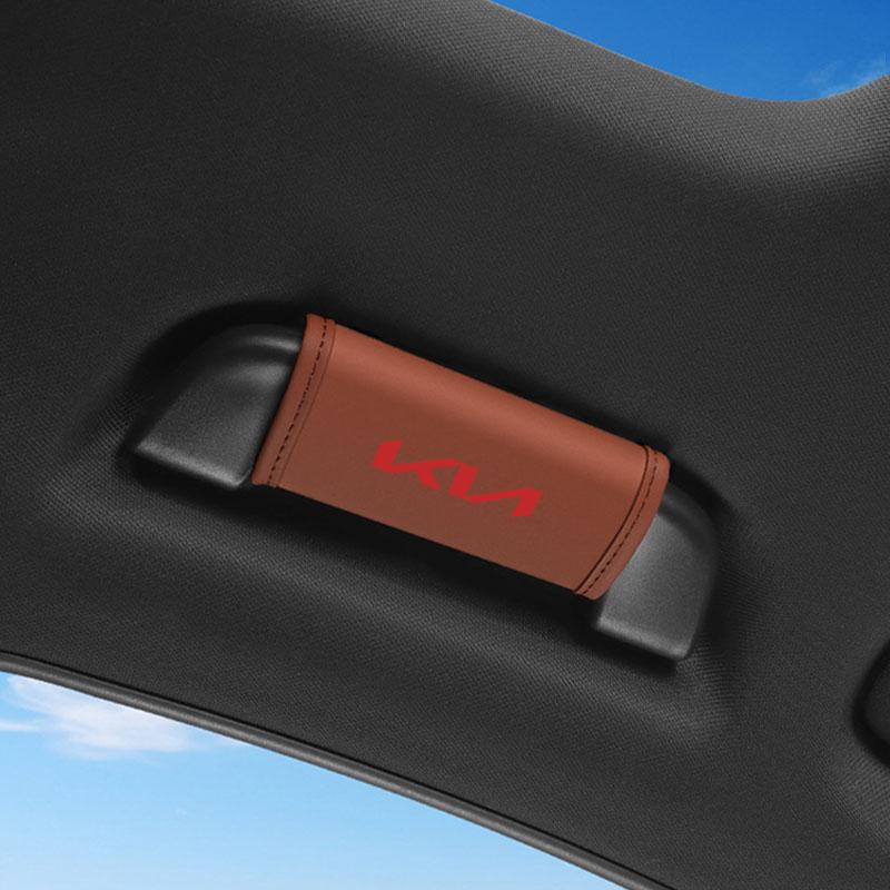 Автомобильная наклейка Чехол на ручку крыши автомобиля Кожаное покрытие подлокотника двери Для KIA Ceed Rio Sportage R K3 K4 K5 K6 XCEED KX3 SPORTAGE EV6