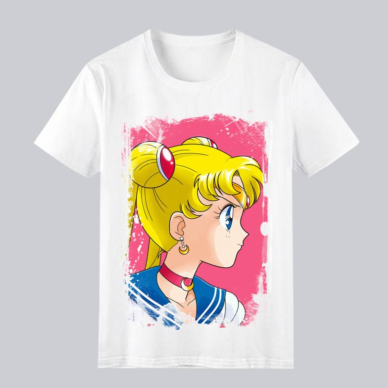 New Arrival Sailor Moon TShirt Summer Short Sleeve Tee for Unisex Women Loose Fit Cartoon Anime Tops