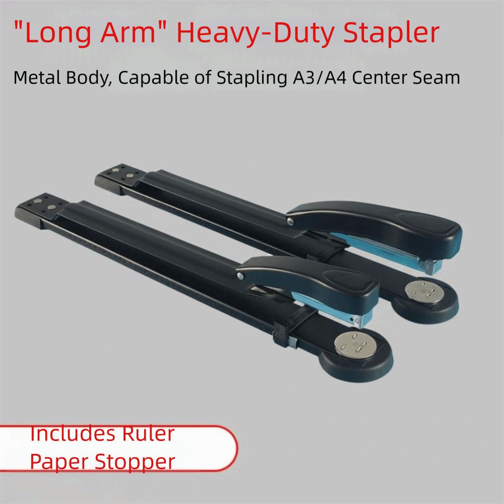Thickened Long Arm Stapler Precision Scale Paper Stapler Durable Long Reach Stapler For Booklet