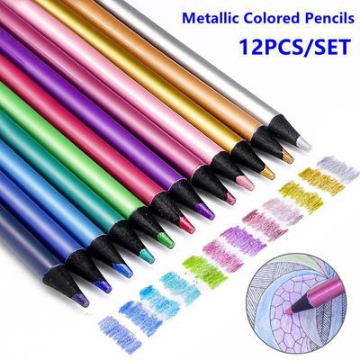 12 цветов, металлические цветные карандаши, профессиональные товары для творчества, живопись, рисунок, эскиз, цветной карандаш XYZ