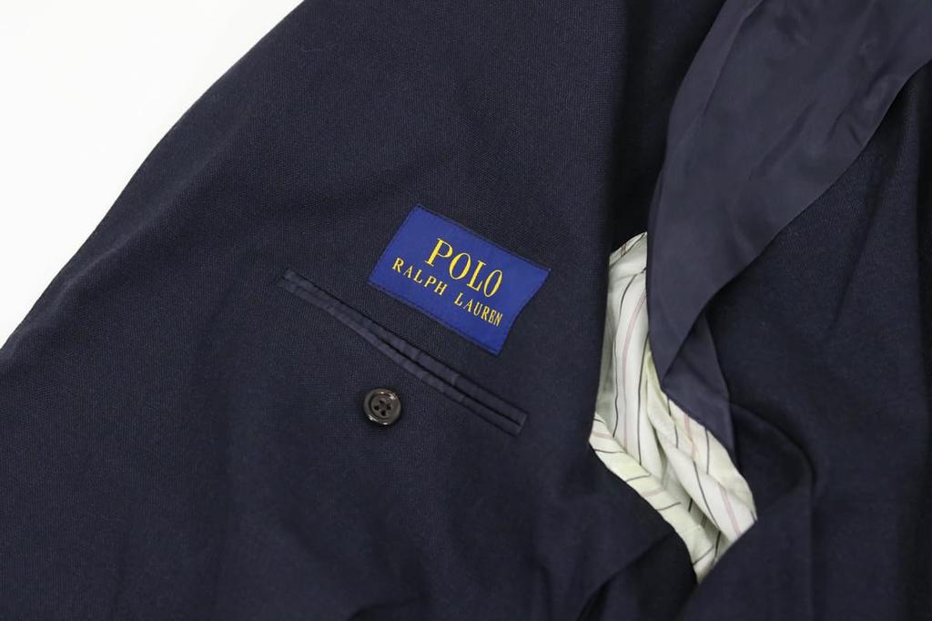 POLO RALPH LAUREN Wool Blend Regular Size Navy Men's Two-Button Blazer, Length, 42R, (Product Code 01010036)