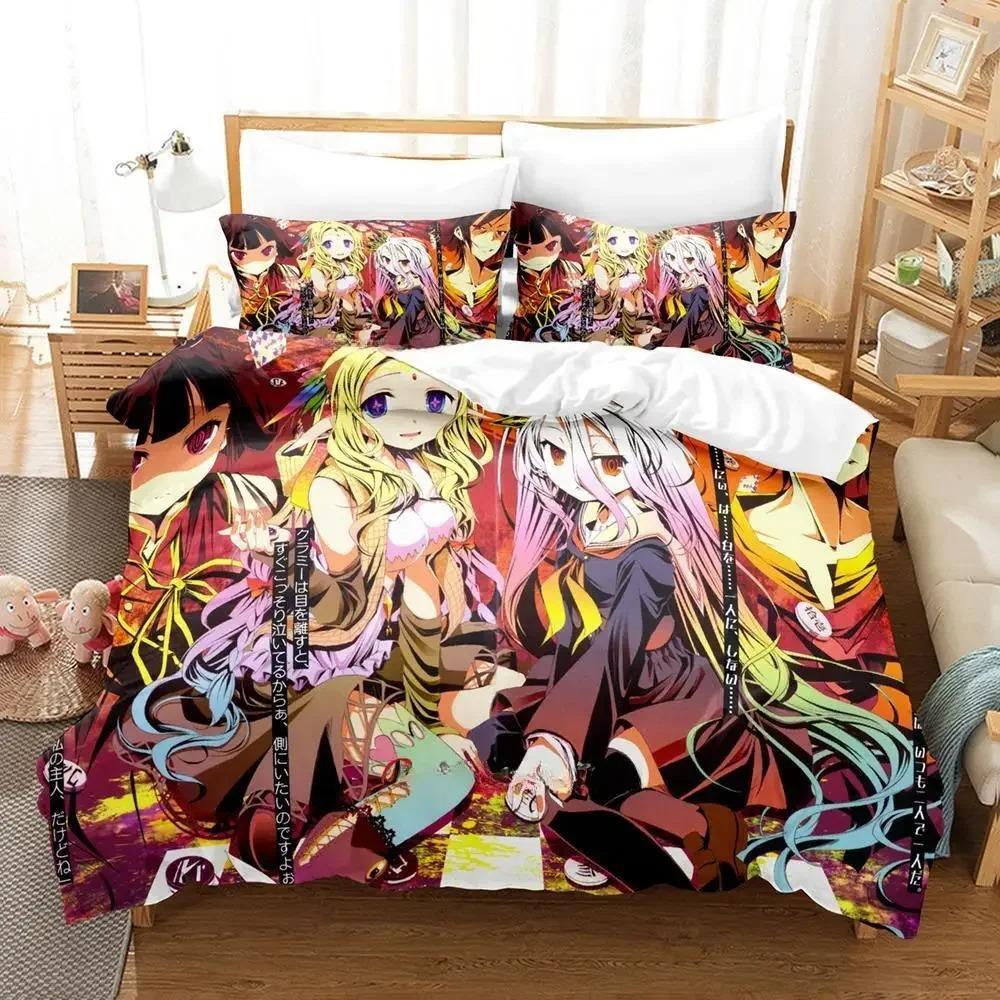 Новый комплект постельного белья Game No Game No Life Sora and Shiro Single Twin Full Queen King Size Bed Set Adult Kids Bedroom Duvet Cover Sets
