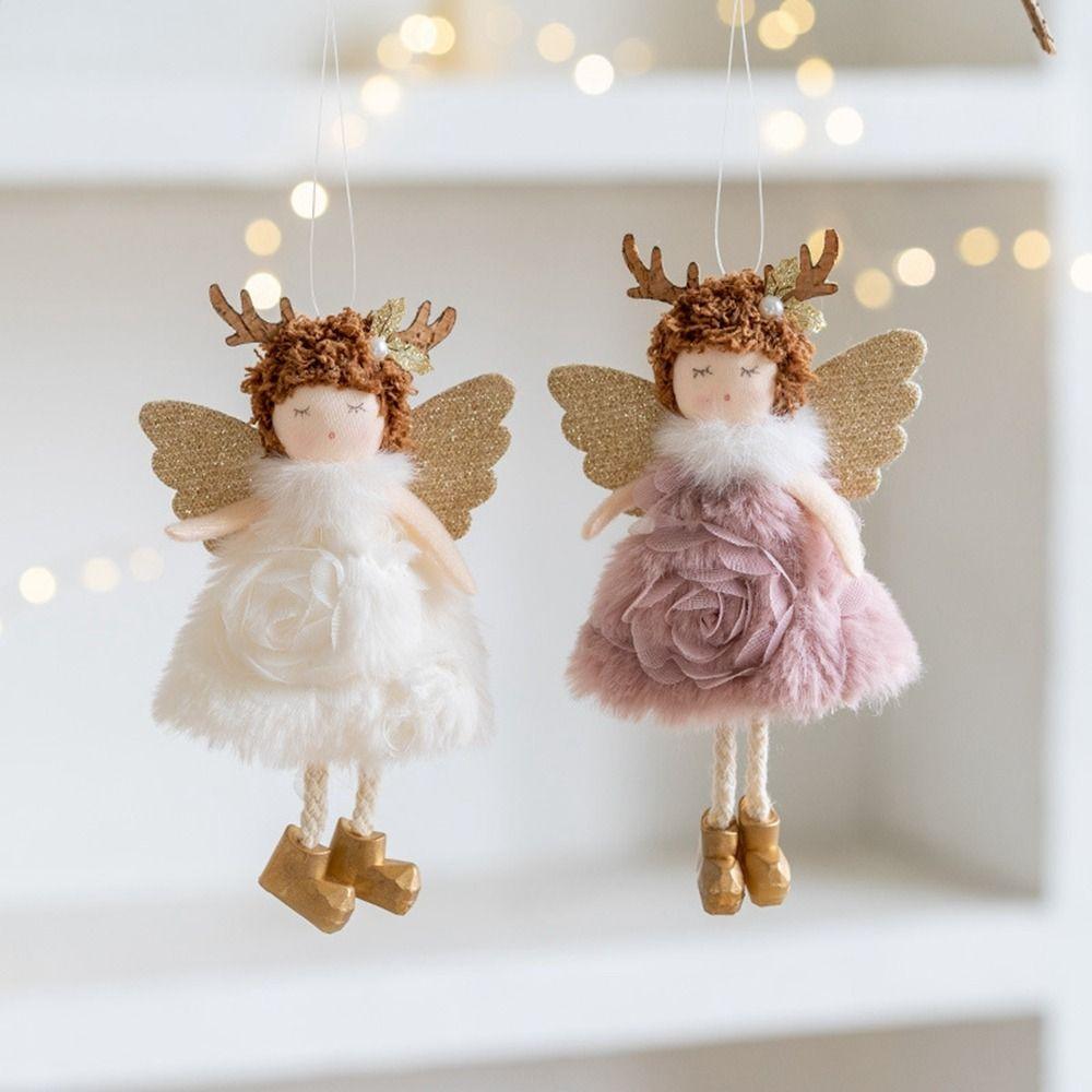 Angel Girl Christmas Angel Doll Drop Ornaments Hanging Pendant Plush Toy Pendant Party Gift Old Man Snowman Xmas Tree Pendant