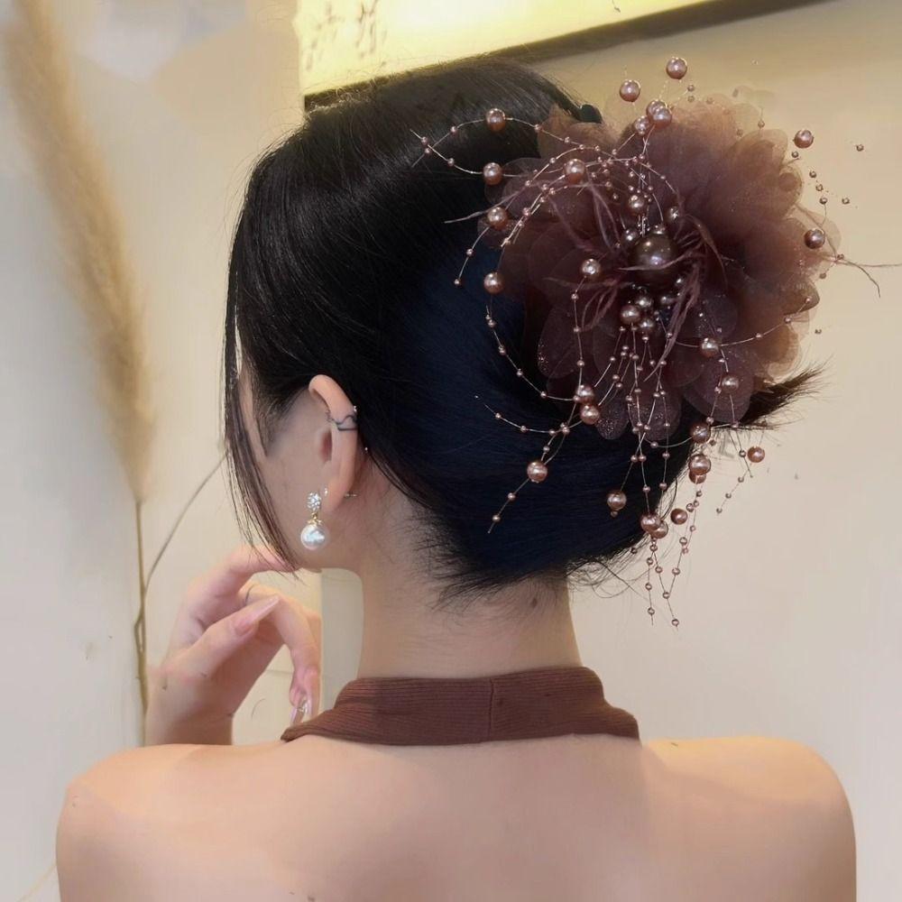 Пластиковая заколка-краб с кисточкой, модные аксессуары для волос, заколки-банты, для девочки