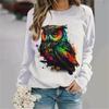 Пуловеры со стилем животного и принтом совы для женщин, 2024, свитер с длинными рукавами и 3D принтом, свободные толстовки для отдыха, S-8XL, модные