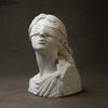 Goddess of Justice Themis Plaster Statue Desk Decoration Classical Artwork Half Body Characters Sculpture Room Aesthetic Decor