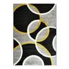 Living Room Rug Woolly Effect Grey Circles Patterns 120x170
