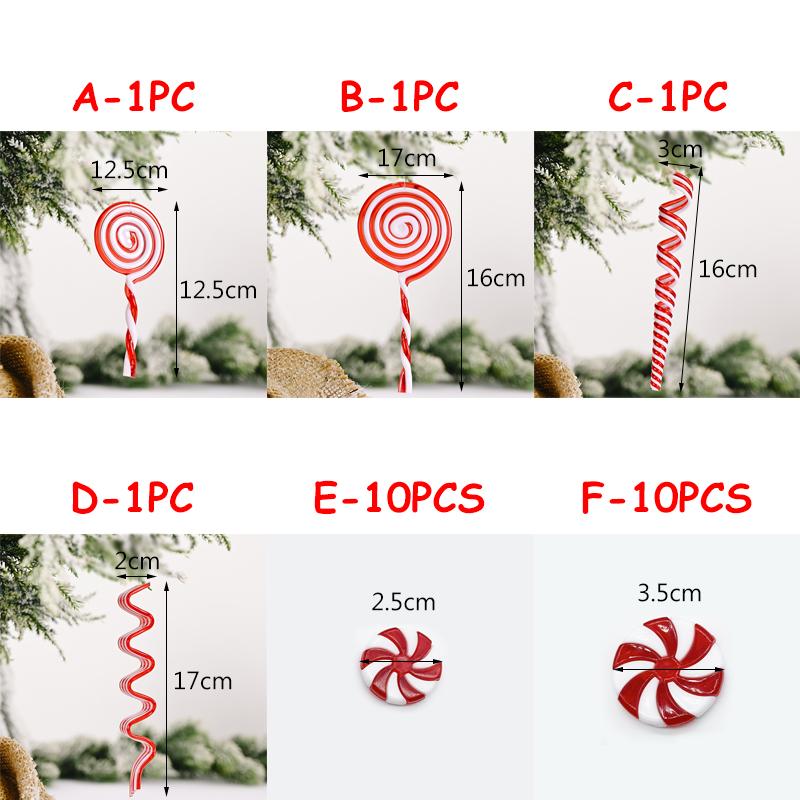 1/10 шт. подарочный пластиковый большой леденец поддельные конфеты подвеска игрушки красочные рождественские украшения веселье