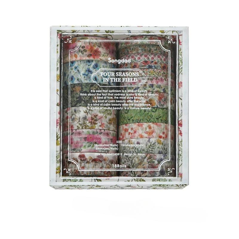 Четыре сезона васи-ленты 18 рулонов васи-лента Cinta Adhesiva Decorativa Plants Diary Decoration Scrapbooking Supplies Washitape