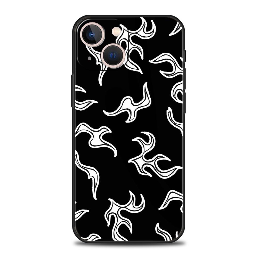 Чехол для телефона iPhone 17 16e 15 14 13 12 11 Pro Max SE 7 8 Plus Оболочка iPhone 16 Мягкий ТПУ Чехол Узор 'Пламя'