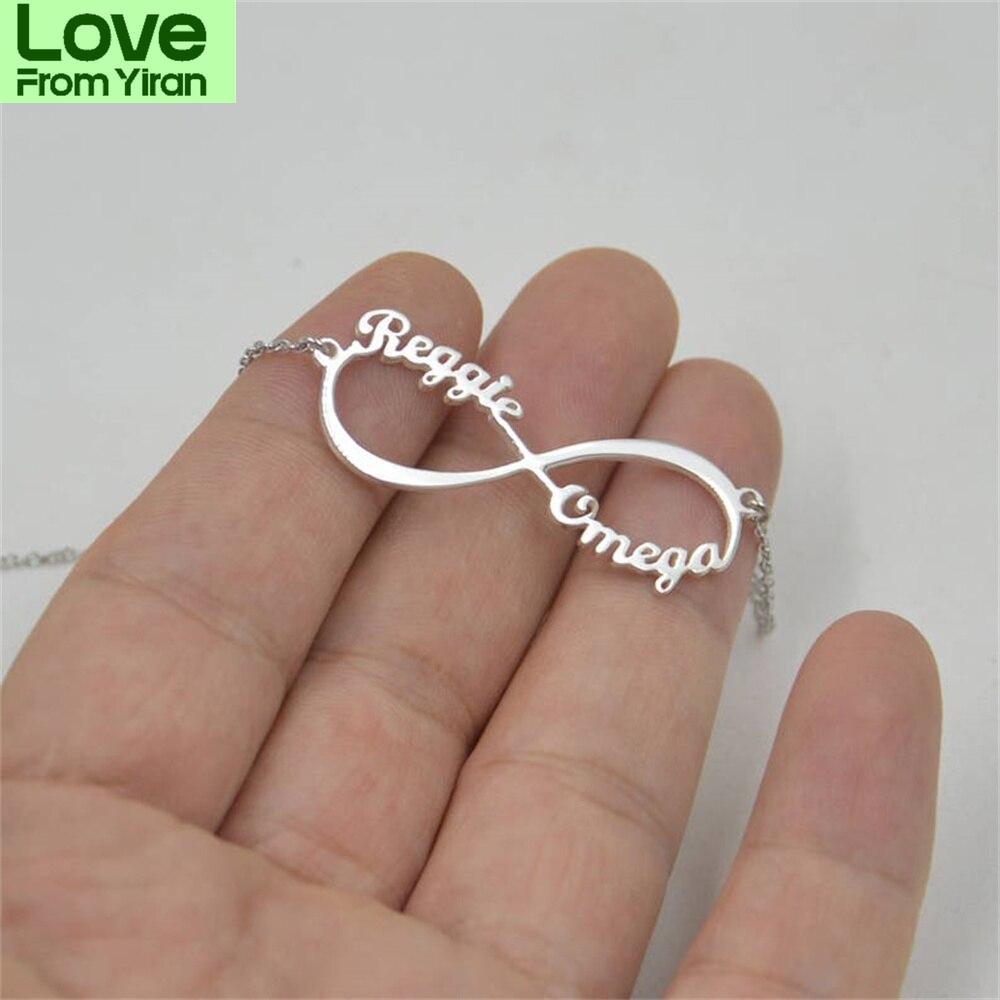 Customized 2 Name Infinity Necklace For Women Men Stainless Steel Gold Pendant Children 'S Birthday Gift Anniversary Jewelry Gift