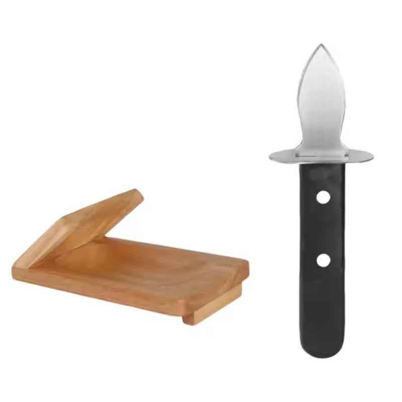 Oyster Tool Wooden Oyster Shucking Clip Knife Machine Oyster Shucker Clamp Holder Seafood Tools