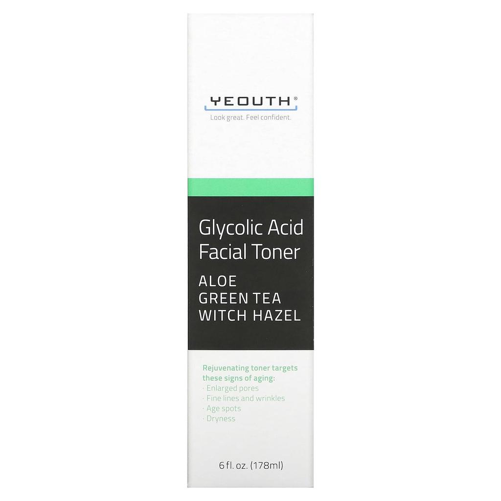 Yeouth Glycolic Acid Facial Toner, 6 Fl Oz (178 Ml)