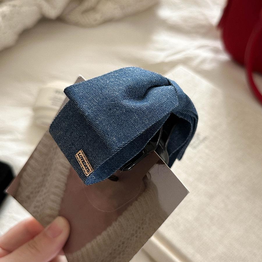 Стильная джинсовая заколка-бант для волос - Женский аксессуар-акула, для затылка и хвостика