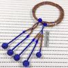 Umetake Soka prayer beads, 8-inch, made of jujube wood with blue cat's eye, blue Odamaki