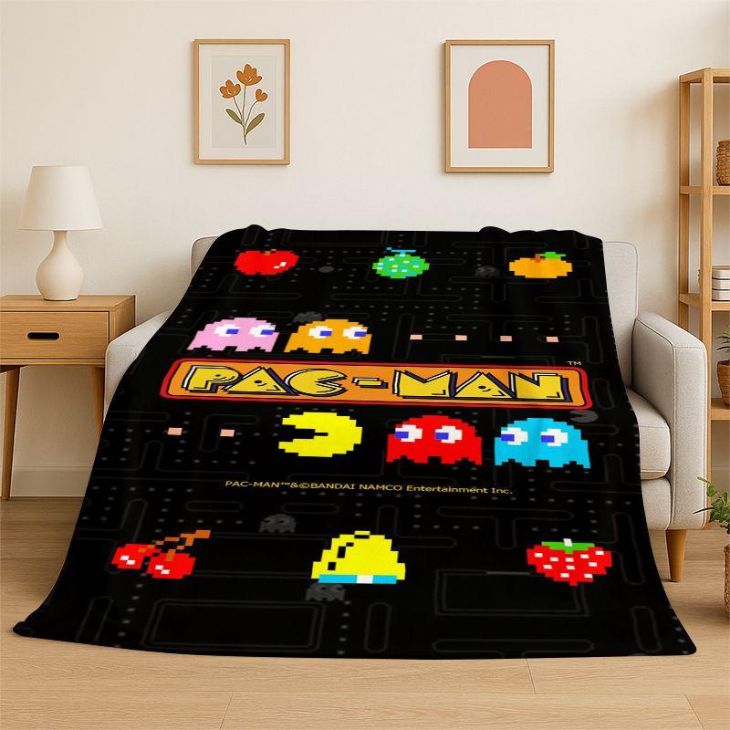 Retro P-Pacman Game Soft Flannel Throw Blanket,Cozy Blanket for Bed,Couch,Sofa,Bedroom,Living Room,Travel,Picnic Camping