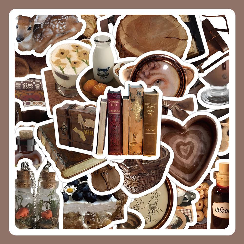 60 листов многоцветных наклеек в стиле ИНС: Реалистичные маленькие объекты в синем, розовом, фиолетовом, желтом и зеленом цветах