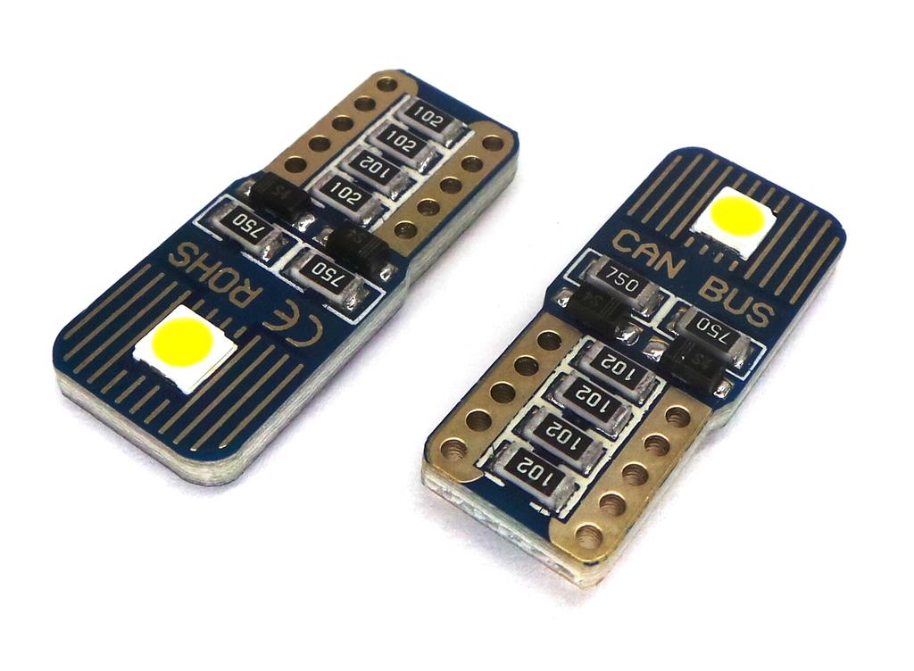 6 szt żarówka LED T10, W5W 12V-18V 2W CANBUS 160lm Off-Road