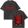 Washed Vintage Anime Dorohedoro Ebisu Noi Nikaido Kaiman Graphic T Shirt Men Casual Cotton Tshirt Male Gothic Horror Streetwear