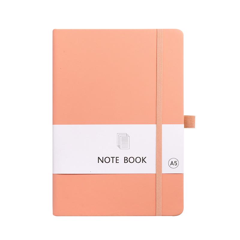 A6 Color Elastic Band Portable Notebook - Student Memo with Skin-Feel Leather Pocket Design