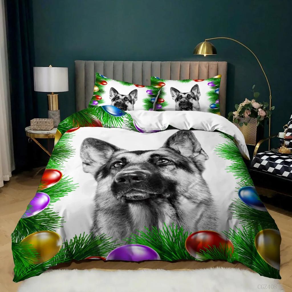 Комплект постельного белья с изображением щенка DJ Puppy, мягкий, с милым рисунком собаки, пододеяльник из микрофибры, двуспальный, размера Queen King Size, пододеяльник