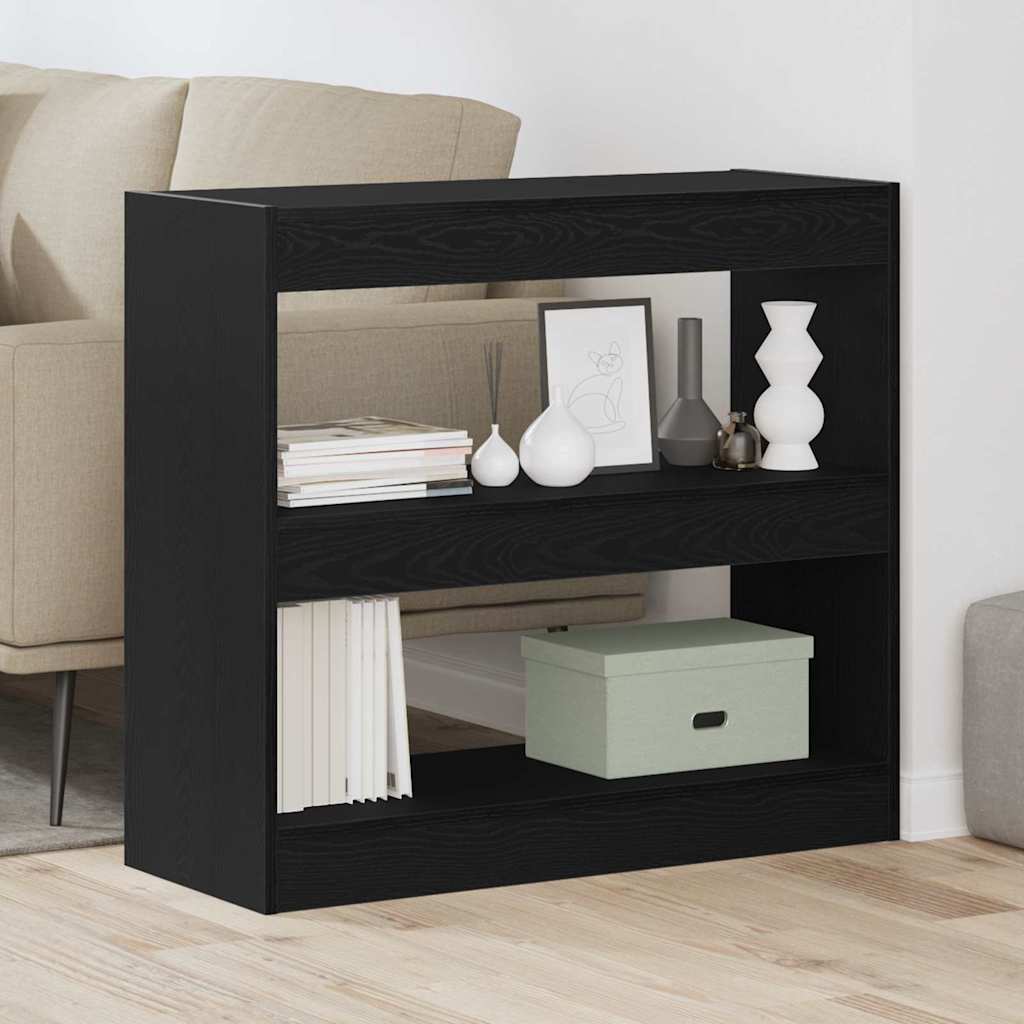Bookshelf 2 pcs Black Oak Effect 80 x 30 x 72 cm