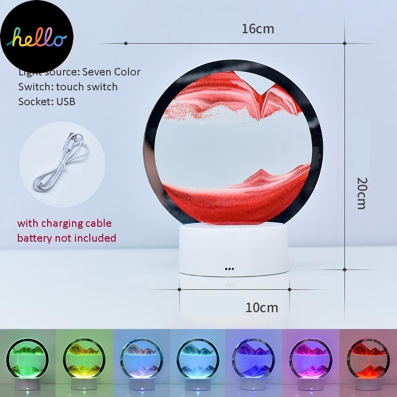 Светодиодная лампа для песка, художественная рамка с движущимся песком, RGB USB, песочные часы, 3D, глубокий морской пейзаж, дисплей в движении, украшение, ночник