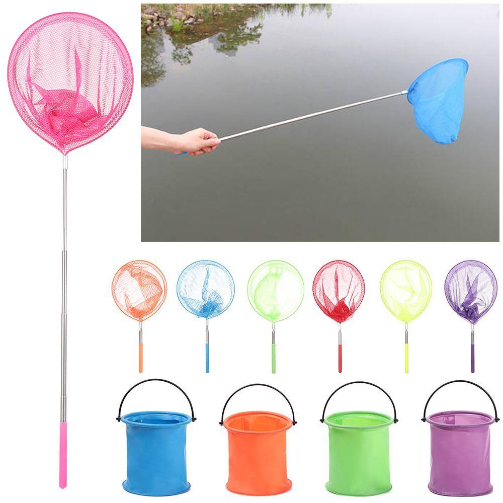 Stainless Steel Rod Catch Tadpole Fish Bucket Bug Catching Net Butterfly Dragonfly Net Insect Cage