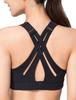 Yvette Sports High Plus Size M Black Women's Bra, No-Sway, Crossback, Quick-Drying, Adjustable, Support, Size, Running, Training, Gym, Plus,