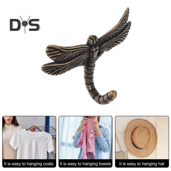 Крючок для одежды «Стрекоза», прочный, несущий, простой в установке, декоративный настенный вешалка, держатель для ключей