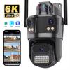 6K HD Outdoor IP Camera Wifi Three Lens Three Screen Security PTZ Camera 6MP Ai Human Auto Tracking Video Surveillance iCsee