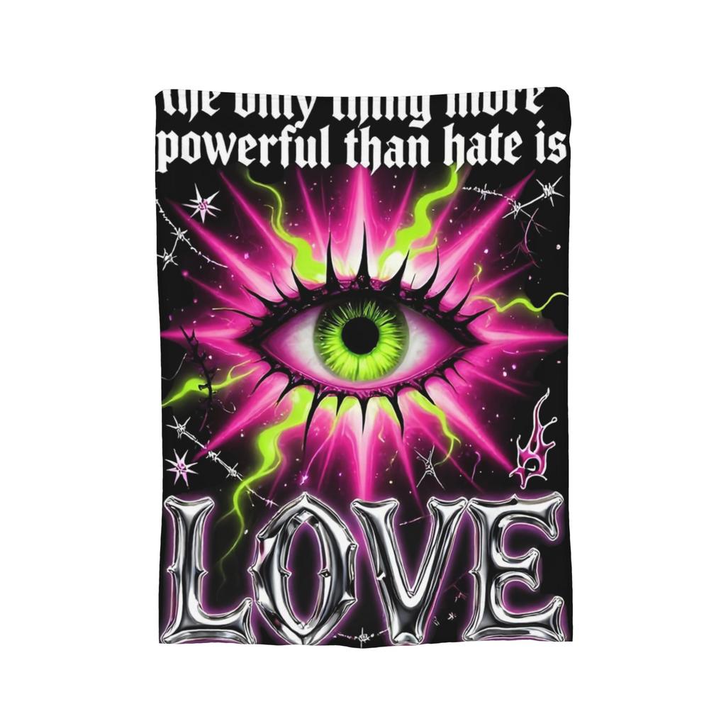 The Only Thing More Powerful Than Hate Is Love Blanket Fleece Summer Super Warm Throw Blankets for Bedding Couch Rug Piece