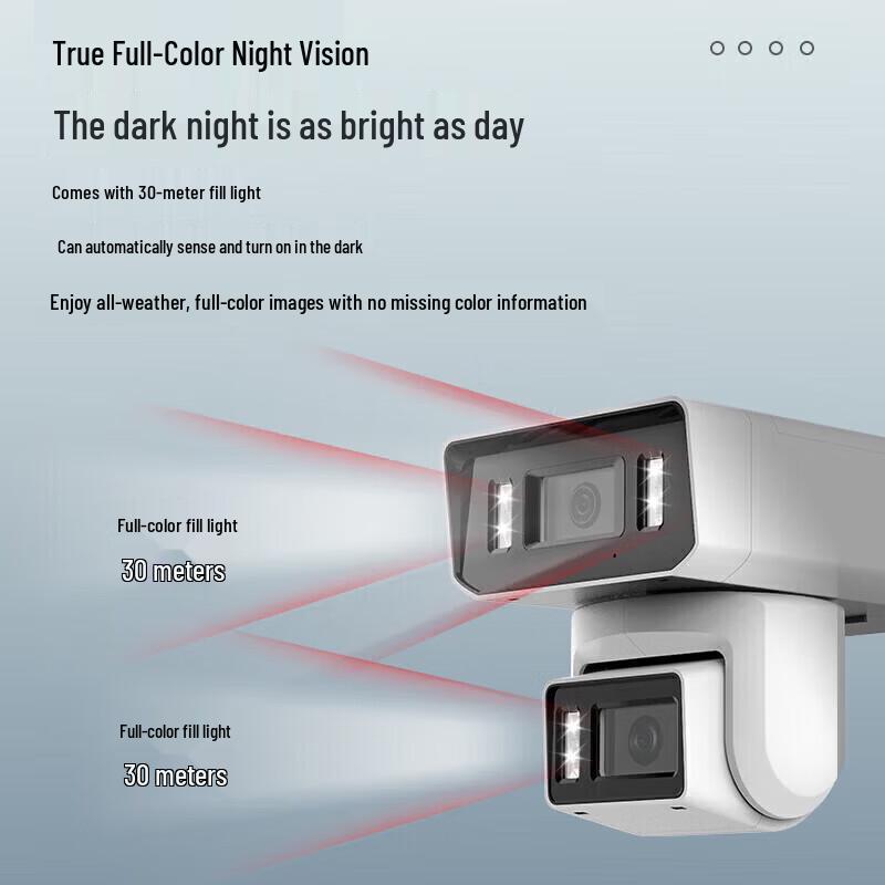 HIKVISION DS-2CD3T447WD-LPT 4 Мп Двухобъективная Полноцветная PoE Сетевая Камера Штекер CN (адаптер в комплекте)