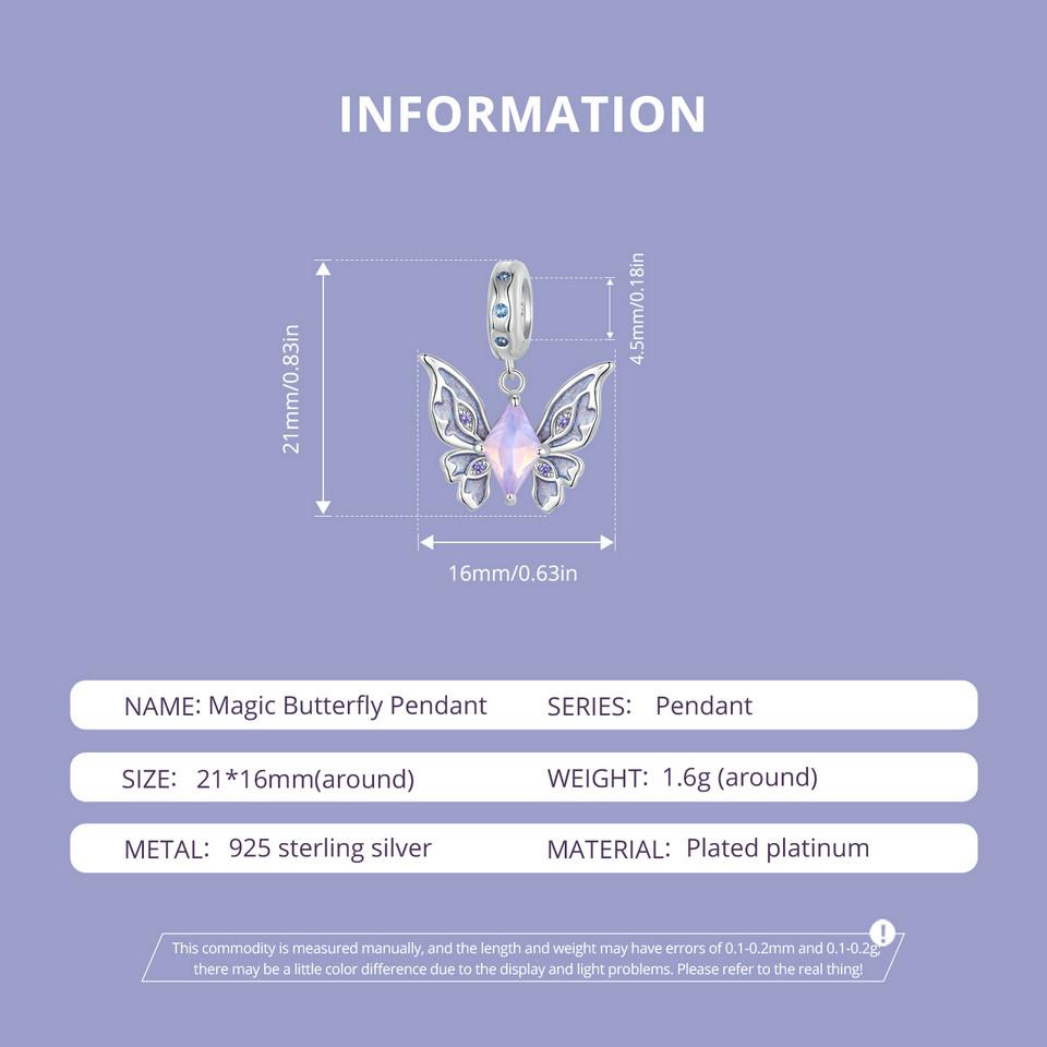 BAMOER стерлингового серебра 925 пробы волшебные подвески-бабочки Солнце и Луна бусины подходят для женщин оригинальные браслеты DIY ювелирные изделия