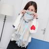 Autumn and Winter Scarf Women's Casual Versatile Plaid Shawl Dual-purpose Long Thickened Warm Student Scarf Plaid