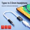Плоский к круглому адаптер-кабель для наушников 3,5 мм (папа) - USB-C (мама)