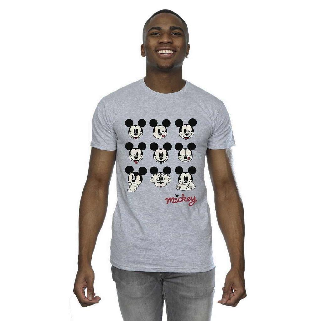 Disney Mens Mickey Mouse Many Faces T-Shirt
