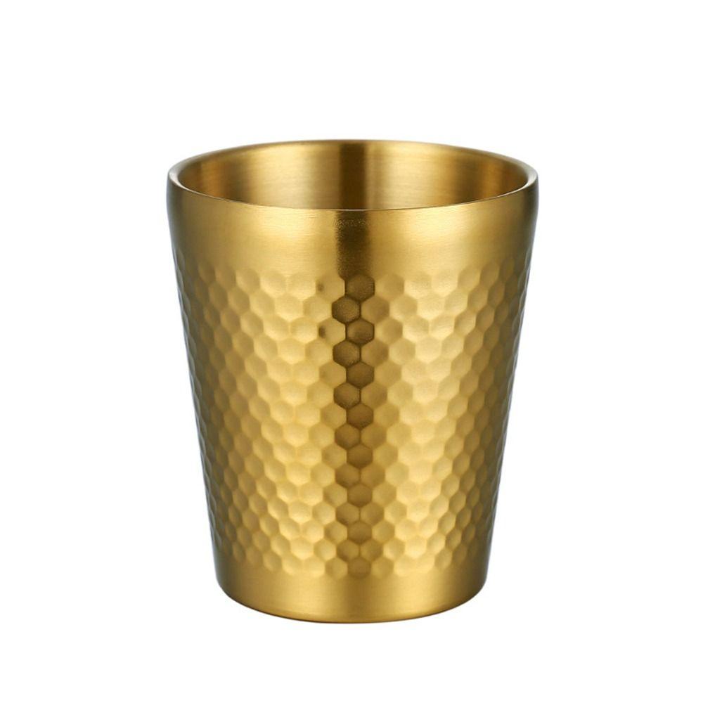 Hammered Texture Double-Wall Beer Cups Stainless Steel Milk Mugs New Cold Water Drinks Cup Bar