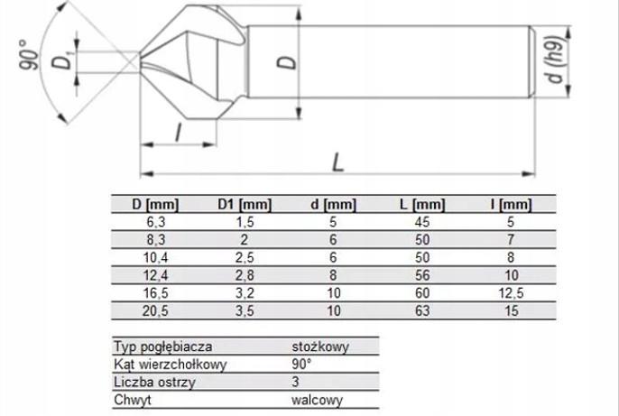 Tapered Countersink Cutters, Tapered Chamfer Drill Set, 6 Pcs, 6-20mm