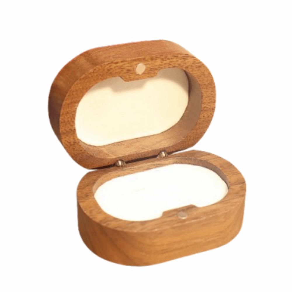 Wooden Wedding Ring Box Double Slots Ring Display Box Jewelry Storage Show Case Wedding Ceremony
