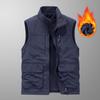 Four Seasons Men's Vest Thin Sleeveless Stand-Up Collar Multi-Pocket Quick-Drying Vest Large Size Vest