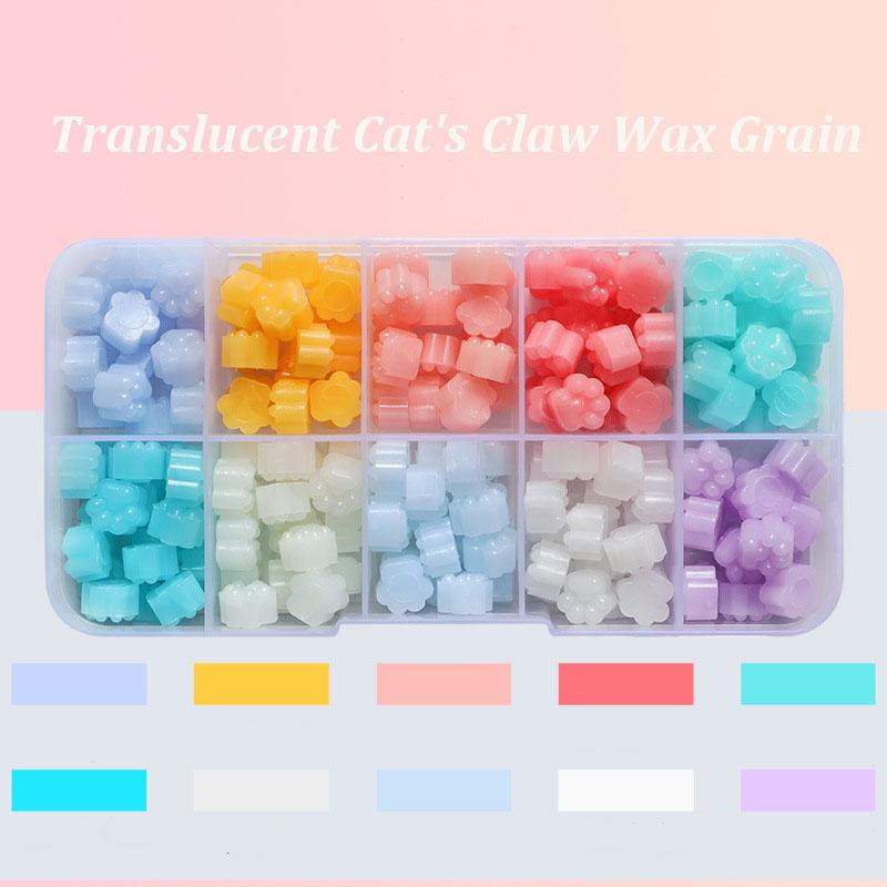 180 шт. Восковые гранулы для запечатывания, 10 ячеек Лапка кошки, Цветок сакуры, Звездочки для восковой печати