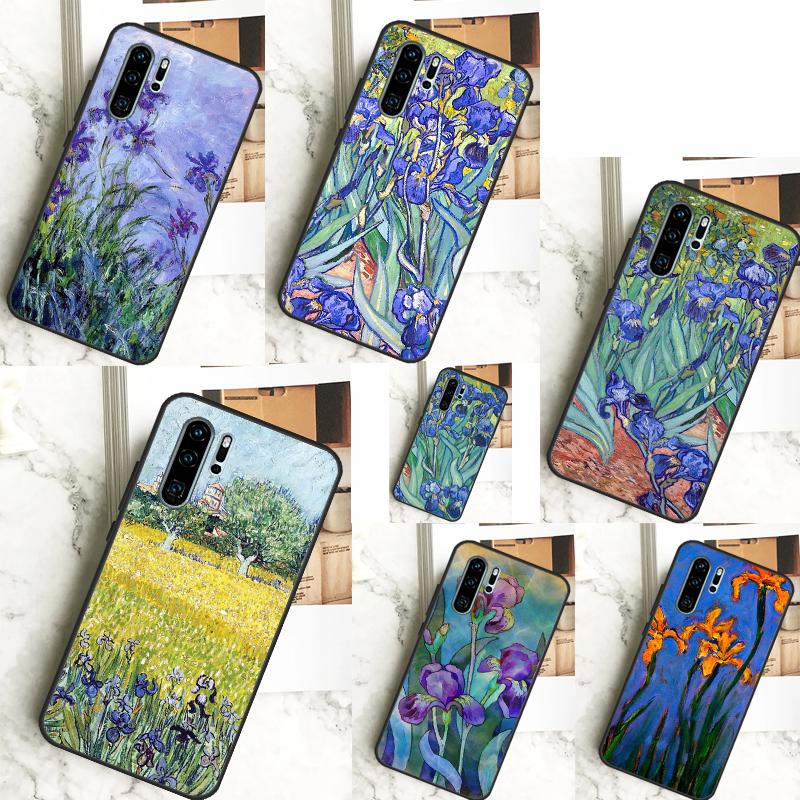 Чехол-картина 'Ирисы' для Huawei Nova 9 SE 10 5T 11i 8i 7i 3i Y61 Y91 Y60 Y70 Y90 P20 P40 Lite P30 Pro