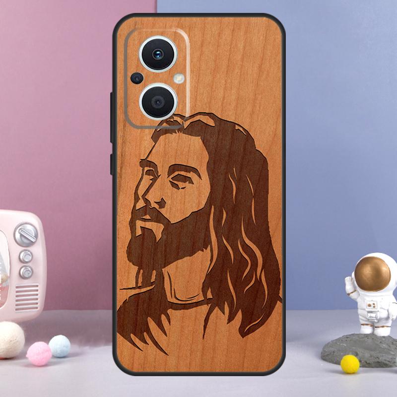 Деревянный чехол Будда Иисус Гваделупский для OPPO Reno 12 F 11F 13F 14F 10 11 13 14 Pro 7 8 Lite OPPO Find X9 X6 X5 X8 Pro Чехол