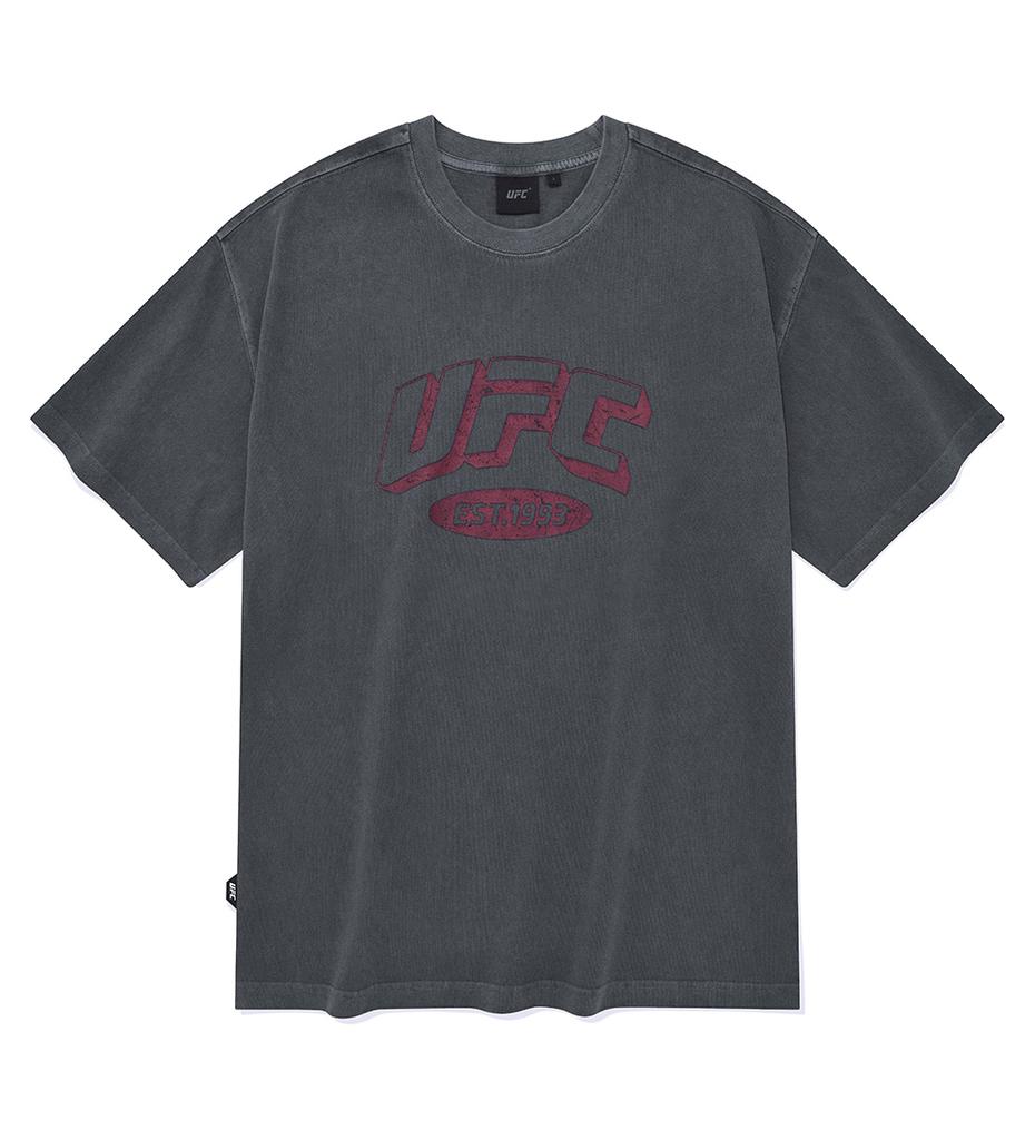 UFC SPORT Футболка с коротким рукавом UFC Arch Logo Свободный крой Окрашенная Угольный U2Ssu2337Ch