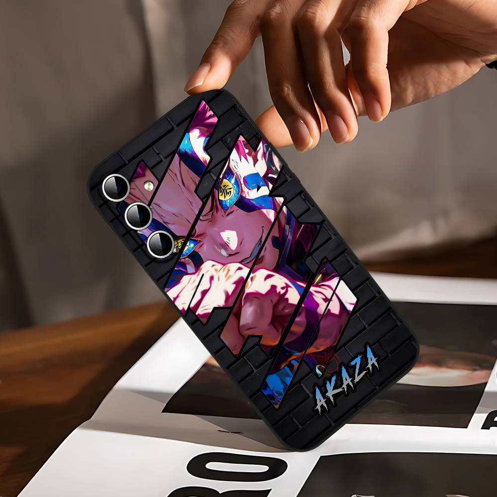 Чехол для телефона D-Demon Akaza S-Slayer для Samsung Galaxy S24/S25/S22/S30/Note20/Lite/Ultra/5G/Plus/FE Мягкий черный