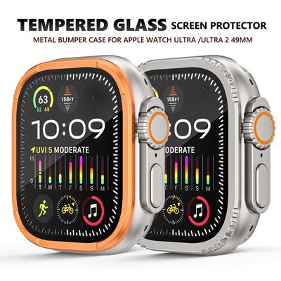 Защитное стекло для экрана Apple Watch Ultra 3 2 49 мм Металлический бампер для iwatch ultra Чехол-рамка Антицарапающая пленка