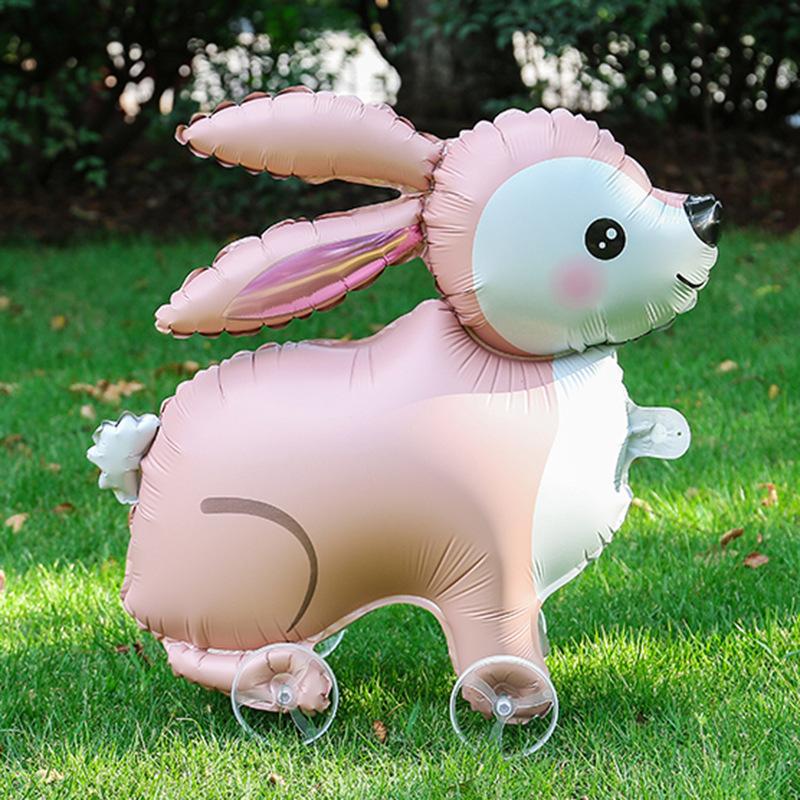 4D Мультяшные Фольгированные Шары Слон Стоячий Ходячий Шарик с Колесом для Украшения Детской Вечеринки по случаю Дня Рождения, Детского Праздника